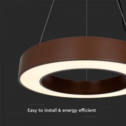 Suspensie LED Designer 50W dimabila 600mm corp maro lumina neutra IP20
