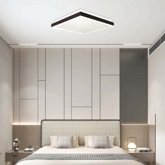 Plafoniera LED Designer 18W patrata 350mm corp alb negru lumina neutra IP20