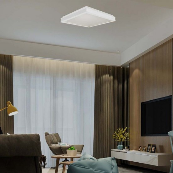 Plafoniera LED Designer 18W patrata 350mm corp alb lumina neutra IP20