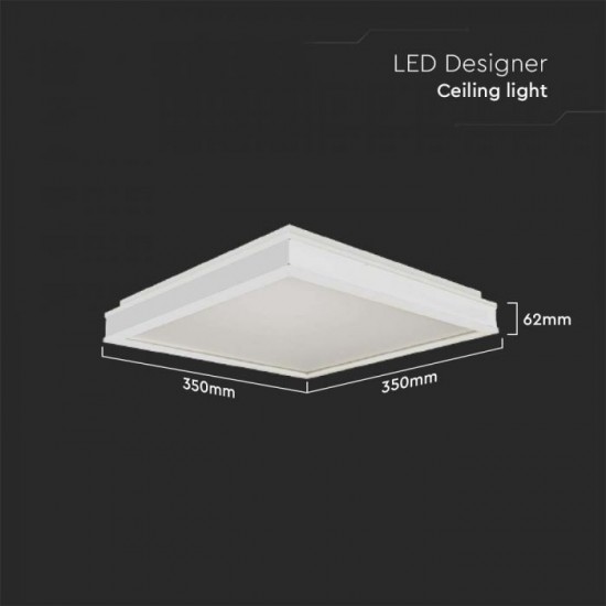 Plafoniera LED Designer 18W patrata 350mm corp alb lumina neutra IP20
