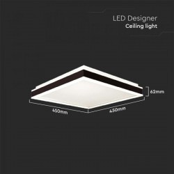 Plafoniera LED Designer 24W patrata 450mm corp alb negru lumina neutra IP20