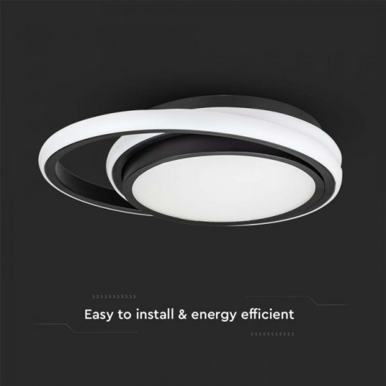 Plafoniera LED Designer 24W dubla rotunda finisaj alb negru lumina neutra IP20