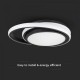 Plafoniera LED Designer 24W dubla rotunda finisaj alb negru lumina neutra IP20