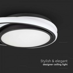 Plafoniera LED Designer 24W dubla rotunda finisaj alb negru lumina neutra IP20