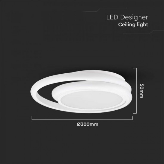 Plafoniera LED Designer 24W dubla rotunda finisaj alb lumina neutra IP20