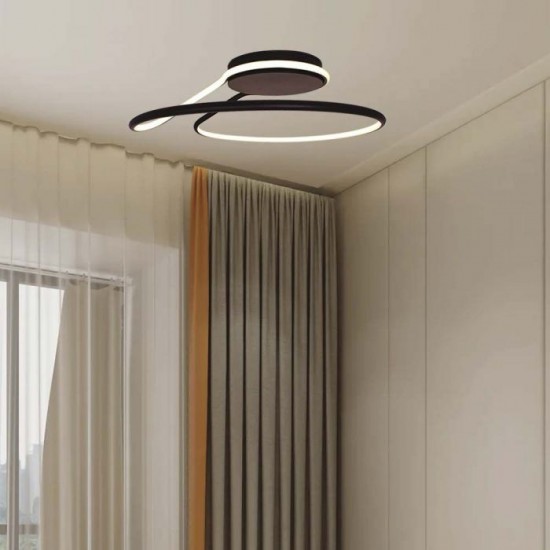 Plafoniera LED Designer 54W 530mm dimabila finisaj negru lumina neutra IP20