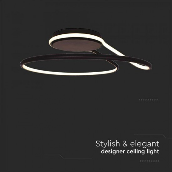 Plafoniera LED Designer 54W 530mm dimabila finisaj negru lumina neutra IP20