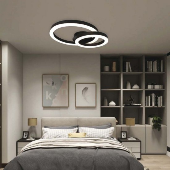 Plafoniera LED Designer 20W 450mm lumina calda si finisaj negru elegant IP20