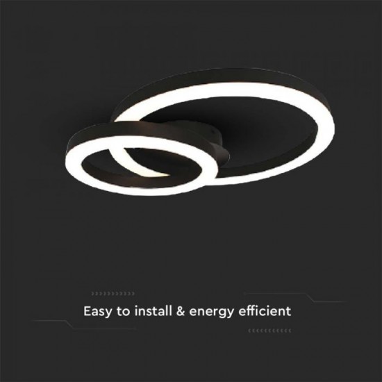 Plafoniera LED Designer 20W 450mm lumina calda si finisaj negru elegant IP20