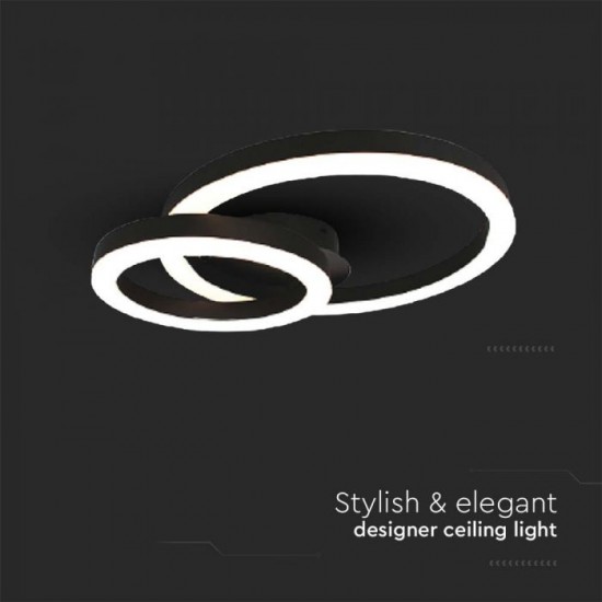 Plafoniera LED Designer 20W 450mm lumina calda si finisaj negru elegant IP20