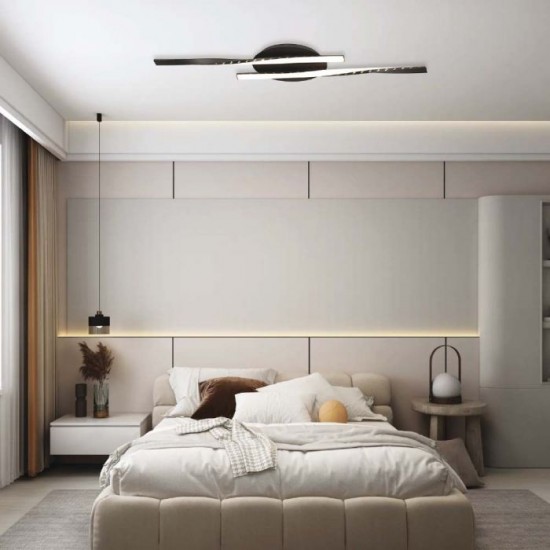Plafoniera LED Designer 12W 945mm lumina calda si finisaj negru IP20