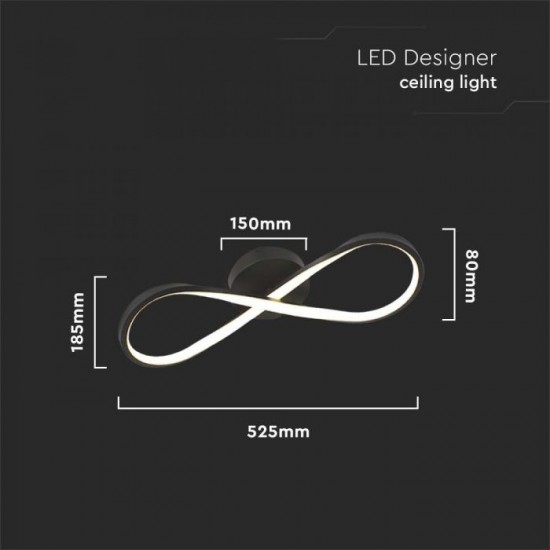 Plafoniera LED Designer Infinity 24W corp negru lumina calda IP20
