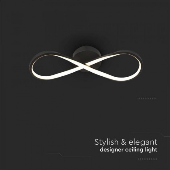 Plafoniera LED Designer Infinity 24W corp negru lumina calda IP20