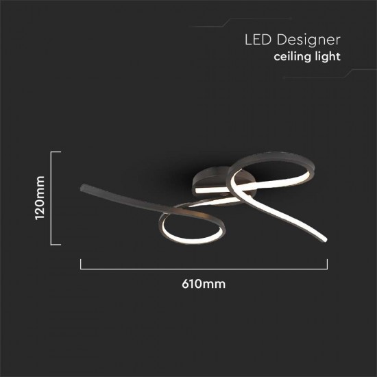 Plafoniera LED Designer Abstract 24W corp negru lumina calda IP20