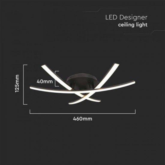Plafoniera LED Designer 3L 20W corp negru lumina calda IP20