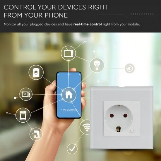 Priza WIFI neagra compatibila cu AMAZON ALEXA si GOOGLE HOME