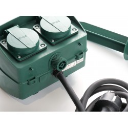 Prelungitor gradina 4 intrari cu tarus si cablu 3G IP44 verde