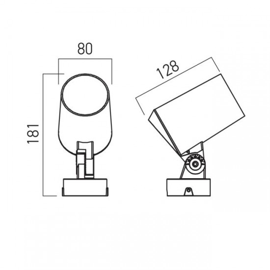 Proiector LED arhitectural XBEAM 9W corp aluminiu gri inchis orientabil unghi 5 grade IP66