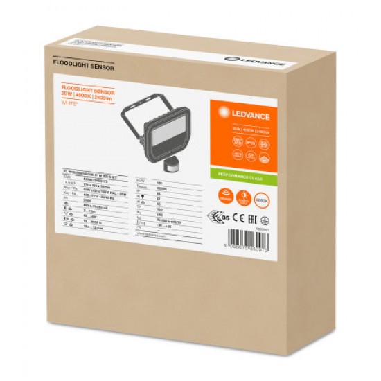 Proiector LED cu senzor 20W LEDVANCE corp negru alb IP65
