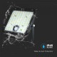 Proiector LED 30W corp negru cu senzor PIR si panou solar baterie LiFePO4 6.4V 6000mA inlocuibila si control inteligent cu telecomanda IP65