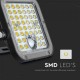 Proiector LED 10W corp negru cu senzor PIR si panou solar baterie LiFePO4 3.7V 3600mA inlocuibila si control inteligent cu telecomanda IP65