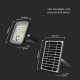 Proiector LED 10W corp negru cu senzor PIR si panou solar baterie LiFePO4 3.7V 3600mA inlocuibila si control inteligent cu telecomanda IP65