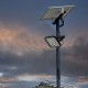 Proiector LED 10W corp negru cu senzor PIR si panou solar baterie LiFePO4 3.7V 3600mA inlocuibila si control inteligent cu telecomanda IP65