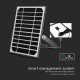 Proiector LED 10W corp negru cu senzor PIR si panou solar baterie LiFePO4 3.7V 3600mA inlocuibila si control inteligent cu telecomanda IP65