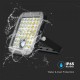 Proiector LED 10W corp negru cu senzor PIR si panou solar baterie LiFePO4 3.7V 3600mA inlocuibila si control inteligent cu telecomanda IP65