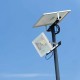Proiector LED 20W corp alb cu panou solar si telecomanda cu functii multiple IP65