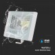 Proiector LED 20W corp alb cu panou solar si telecomanda cu functii multiple IP65