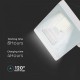Proiector LED 20W corp alb cu panou solar si telecomanda cu functii multiple IP65