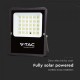 Proiector LED 20W corp negru cu panou solar 300W si telecomanda cu functii multiple IP65