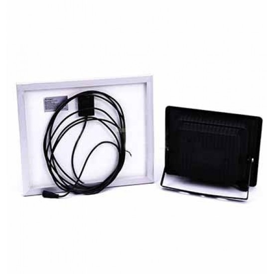Proiector LED negru 16W Alb Neutru cu panou solar