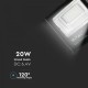 Proiector LED negru 20W Alb Neutru cu panou solar