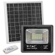 Proiector LED negru 20W Alb Neutru cu panou solar