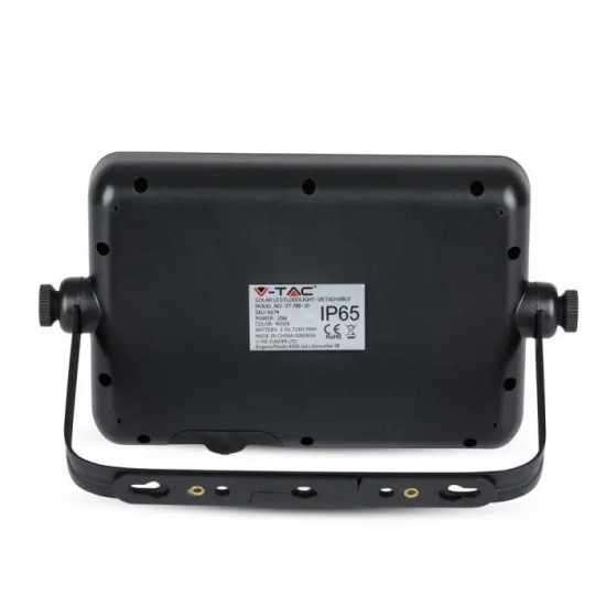 Proiector LED 10W cu senzor PIR panou solar si port USB corp negru lumina neutra IP65
