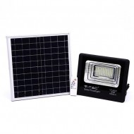 Proiector LED negru 20W Alb Rece cu panou solar si telecomanda cu functii multiple