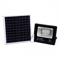 Proiector LED negru 20W Alb Rece cu panou solar si telecomanda cu functii multiple