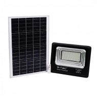 Proiector LED negru 50W Alb Neutru cu panou solar si telecomanda cu functii multiple