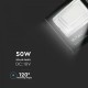 Proiector LED negru 50W Alb Neutru cu panou solar si telecomanda cu functii multiple