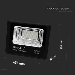 Proiector LED negru 50W Alb Rece cu panou solar si telecomanda cu functii multiple
