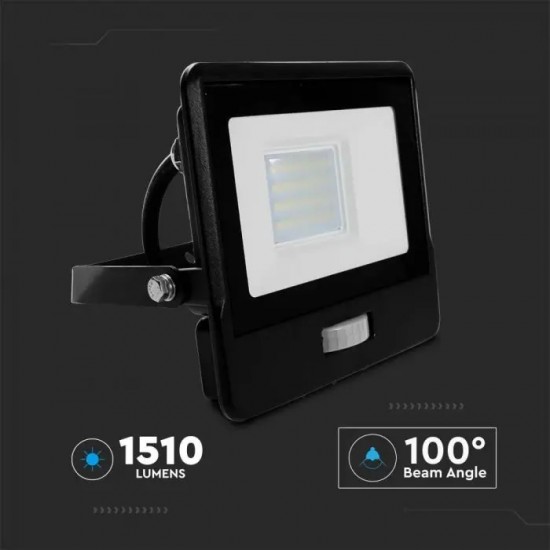 Proiector LED cu senzor 20W Cip SAMSUNG Corp Negru Alb cablu 1m