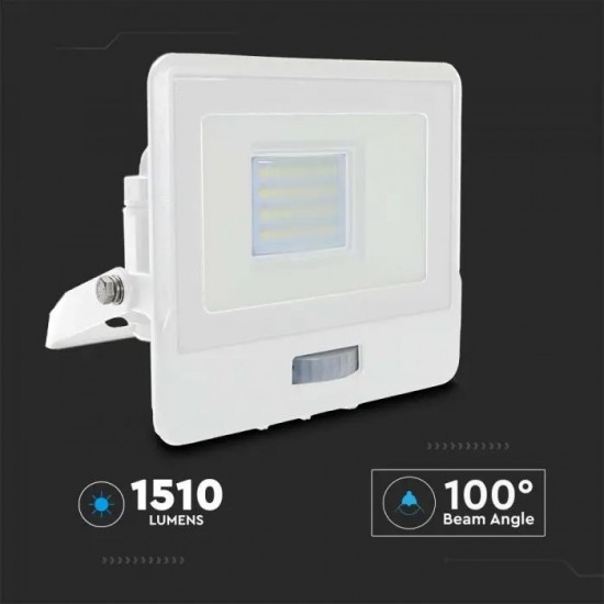Proiector LED cu senzor 20W Cip SAMSUNG Corp Negru Alb cablu 1m