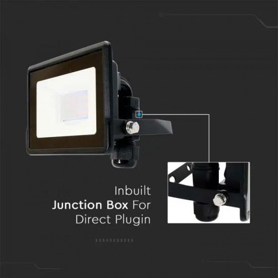 Proiector LED 20W cip SAMSUNG conexiune directa Corp Negru IP65