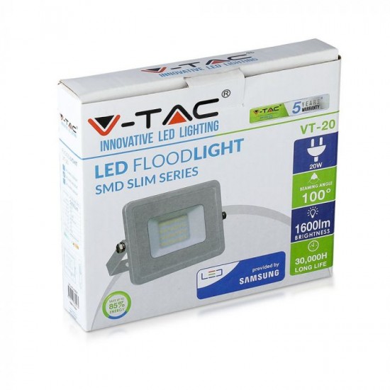 Proiector LED 20W Cip Samsung Corp Alb Alb Rece