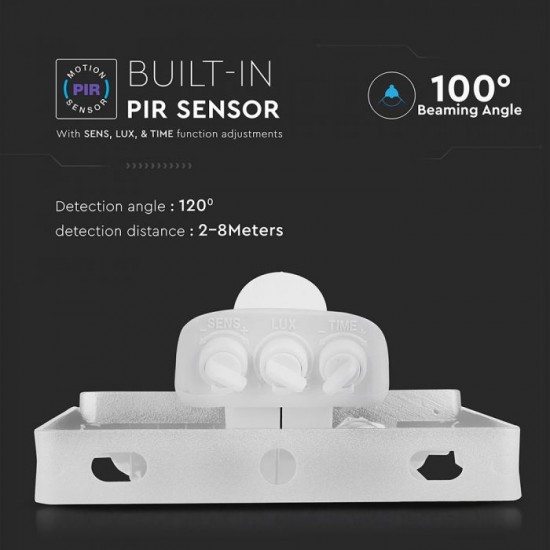 Proiector LED cu senzor 30W Cip SAMSUNG Corp Alb Alb Rece
