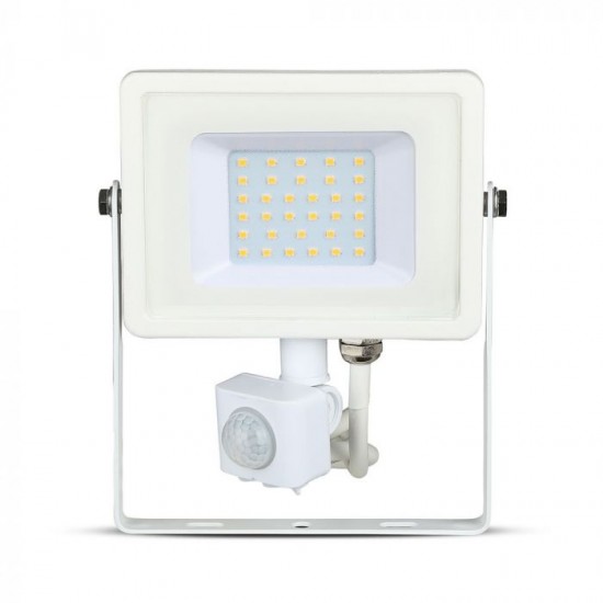 Proiector LED cu senzor 30W Cip SAMSUNG Corp Alb Alb Rece