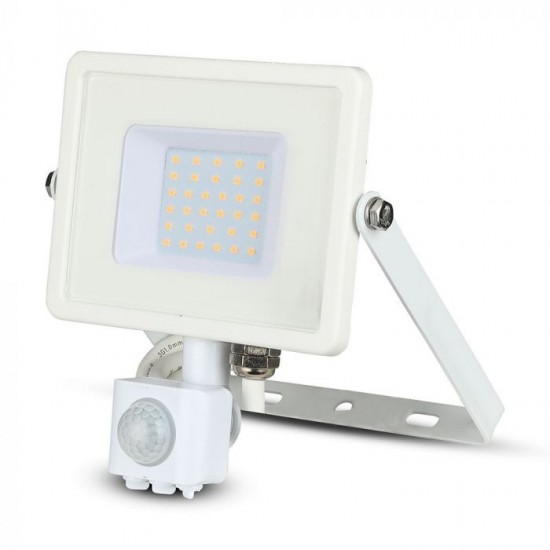 Proiector LED cu senzor 30W Cip SAMSUNG Corp Alb Alb Rece