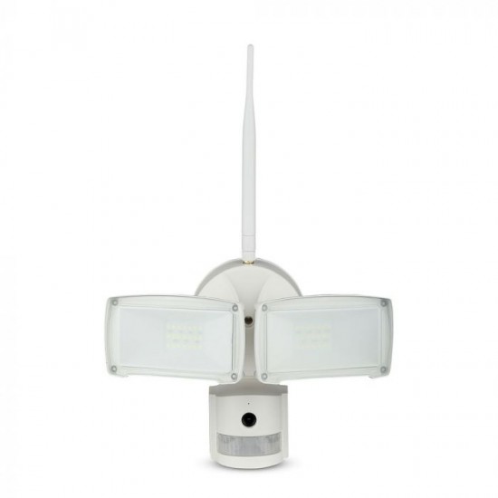 Proiector LED 18W Senzor WiFi si Camera Alb Rece